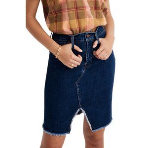 NWT Madewell Fray Hem Strech Denim Pencil Skirt 23